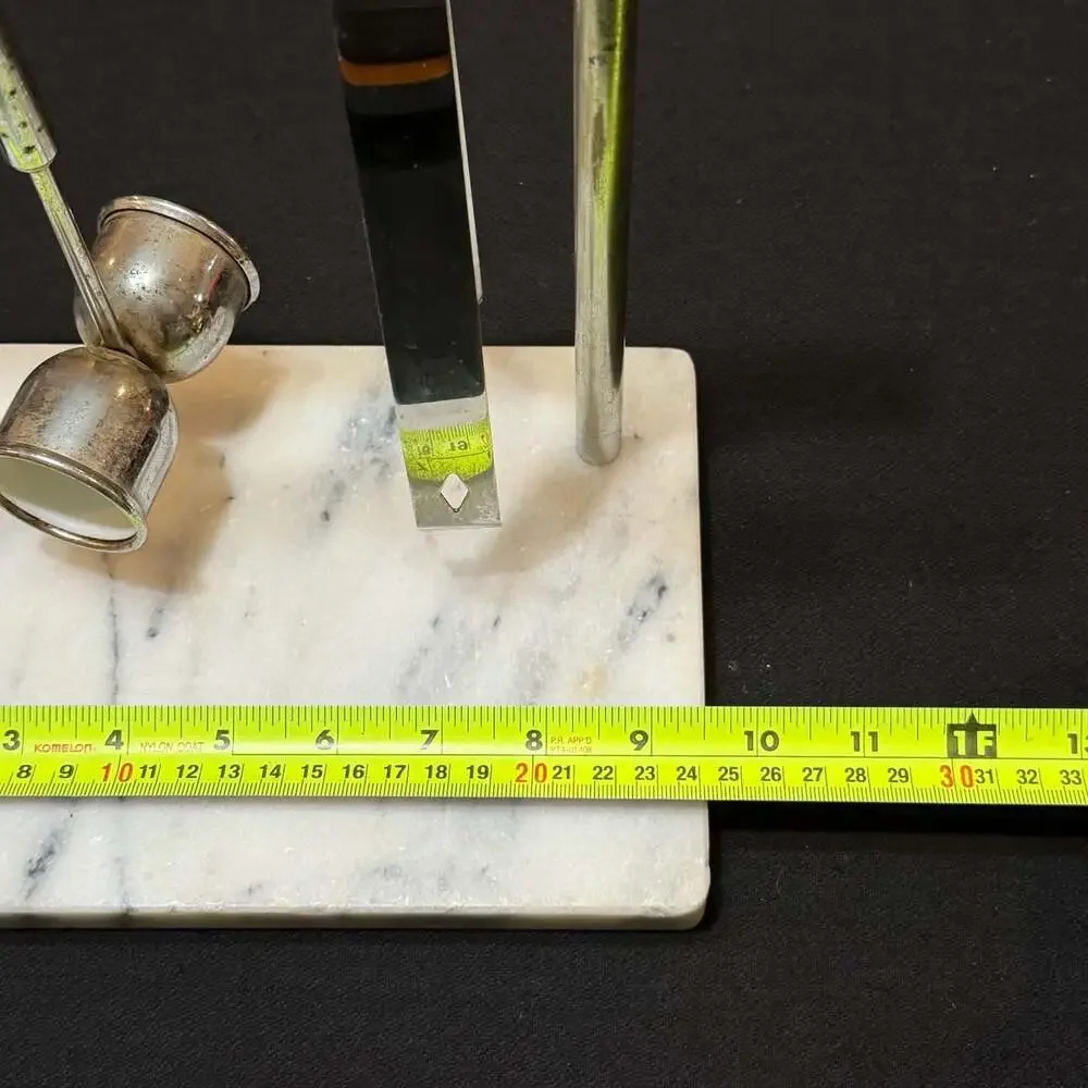 Vintage Bar Tool Set with Marble Base